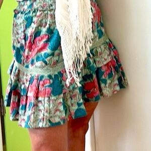 VTG Allison,Soft-Spun Lux, Cotton Floral Women's Skirt,Elastic Waist,Size small